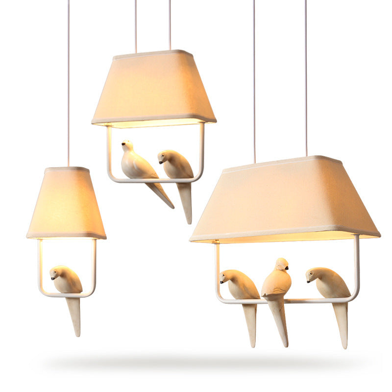 Creative Nordic Simple Bird Decorative Fabric Chandelier Saor Style