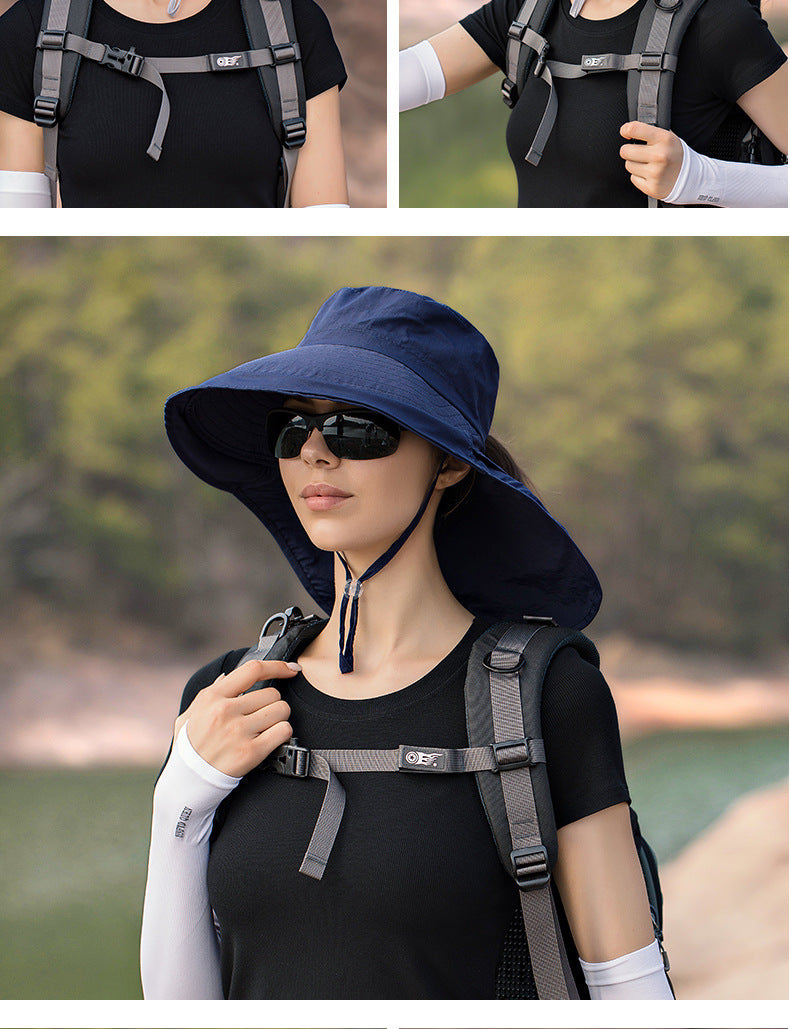 Women's Mountaineering Big Brim Fisherman Hat Sun Protection