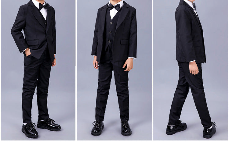 Children's Black Suit Boy Dress Suit Flower Girl Suit Wedding Show Saor Style
