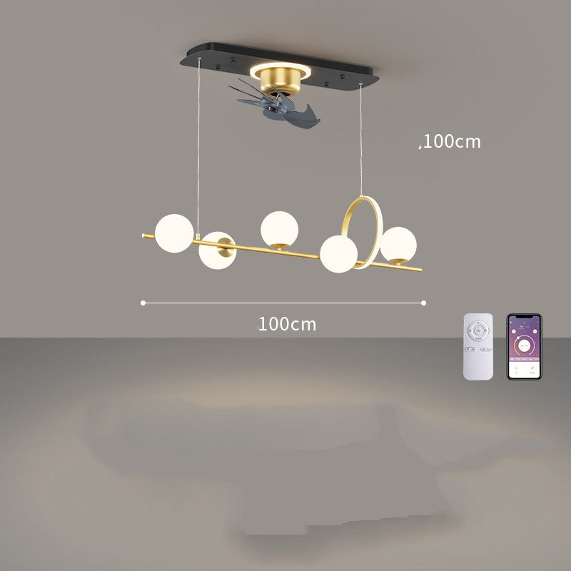 Living Room Nordic Luxury Intelligent APP Ceiling Fan Ceiling Light GND Products