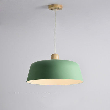 Wood & Zinc Alloy Pendant Hanging Lamp