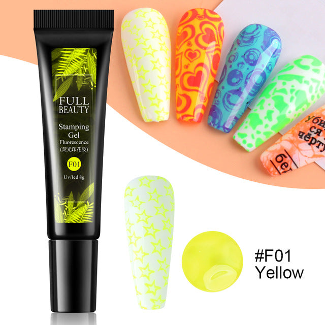 Nail Art Fluorescent Printing Glue, Nail Template Transfer Glue Hose Set GND Products