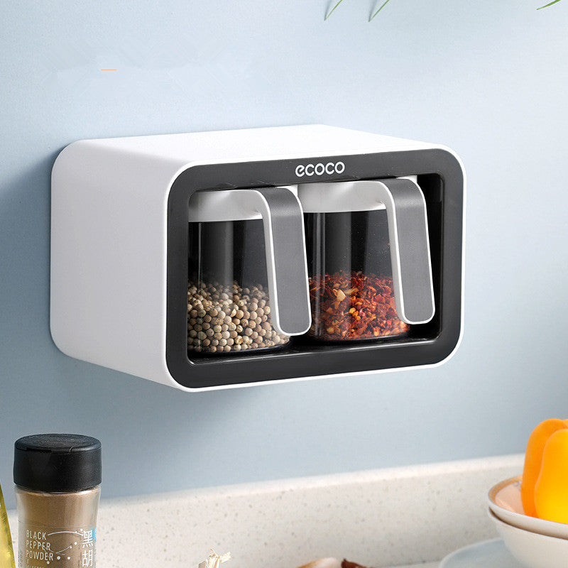 Kitchen Spice Rack Jar Free Perforated Spice Box Wall-Mounted Spice Box Set Household Spice Jar Storage Box GND Products