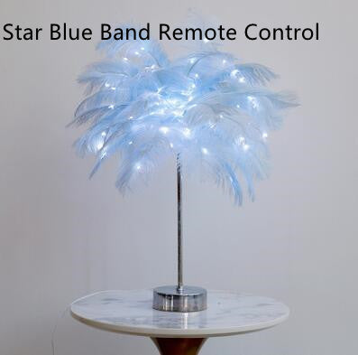 Feather Lamp Nordic Desk Lamp European-Style Bedroom Bedside Feather Table Lamp Night Light Table Lamp Decoration Modern GND Products
