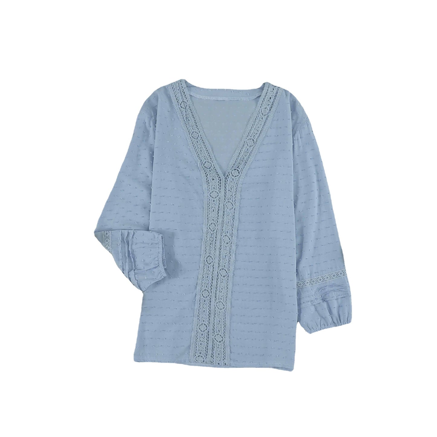 V-neck Pullover Shirt Women's Loose Long Sleeve Top