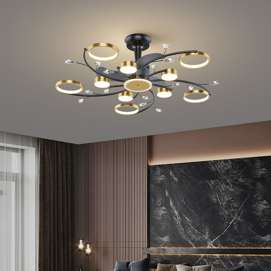 Living Room Nordic Luxury Intelligent APP Ceiling Fan Ceiling Light GND Products