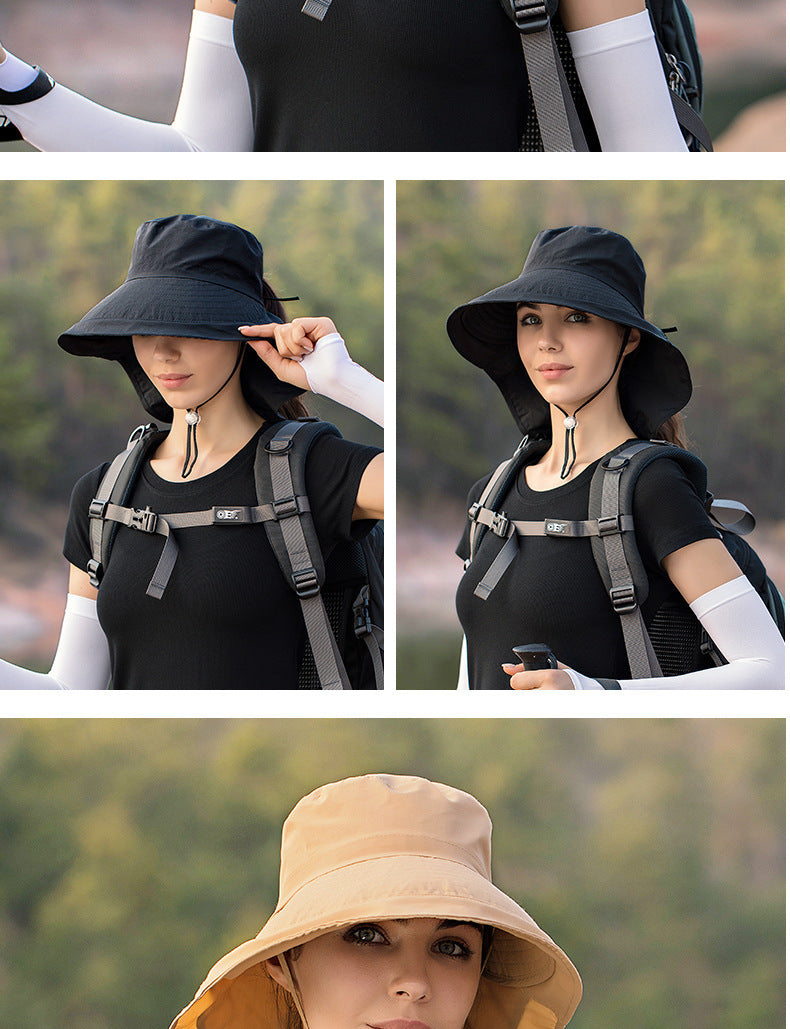 Women's Mountaineering Big Brim Fisherman Hat Sun Protection