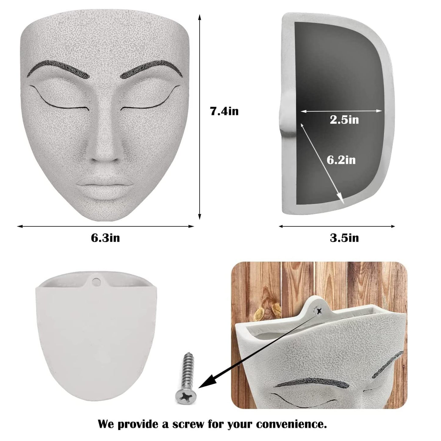 Garden Mask Flowerpot Desktop Wall