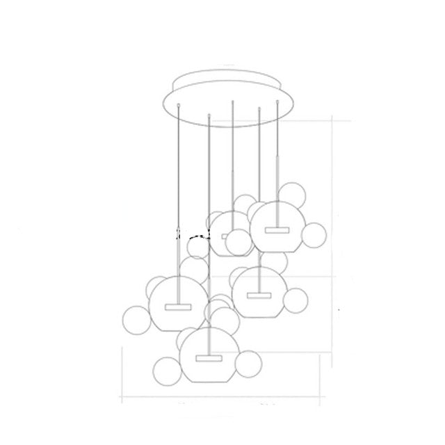 Soap Bubble Mickey Chandelier LED Living Room Bedroom Dining Room Glass GND Products