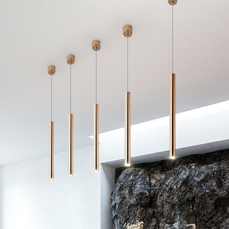 French Gold Long Cylindrical Chandelier GND Products