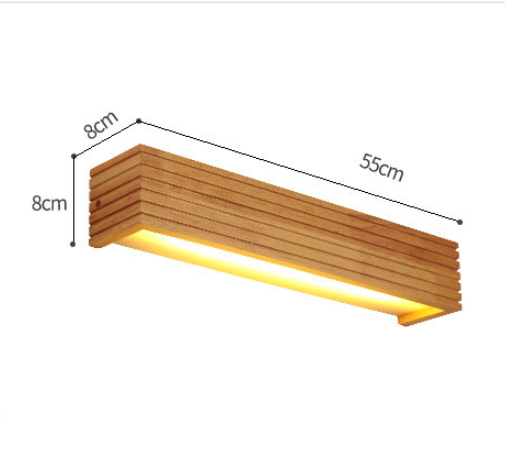 Mirror Headlight Solid Wood Bathroom