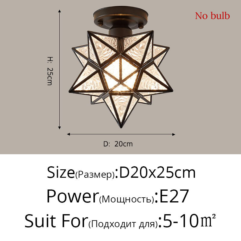 Nordic Creative Five Star Ceiling Lamp Saor Style