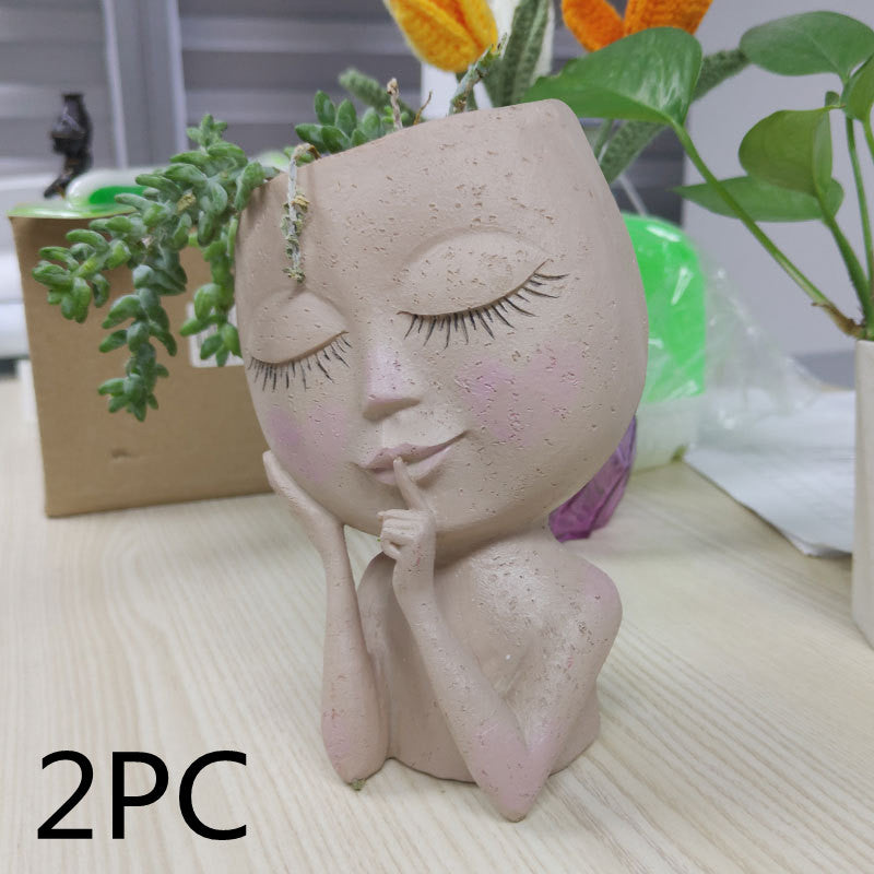 Nordic Style Green Plant Resin Flowerpot Saor Style