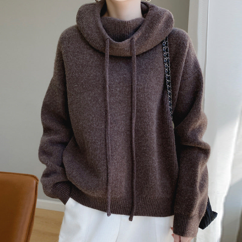 Idle Style Cashmere Knitted Sweater Skin-friendly Thermal Head Cover Top Saor Style