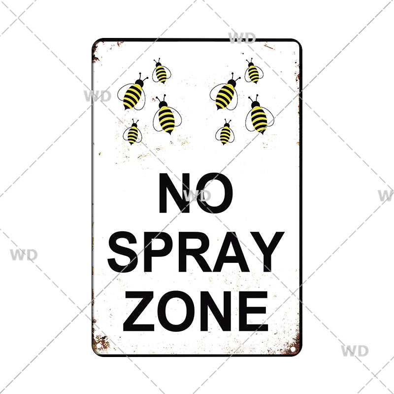 Warning Poster Danger Vintage Tin Signs Beware Of Animal Saor Style