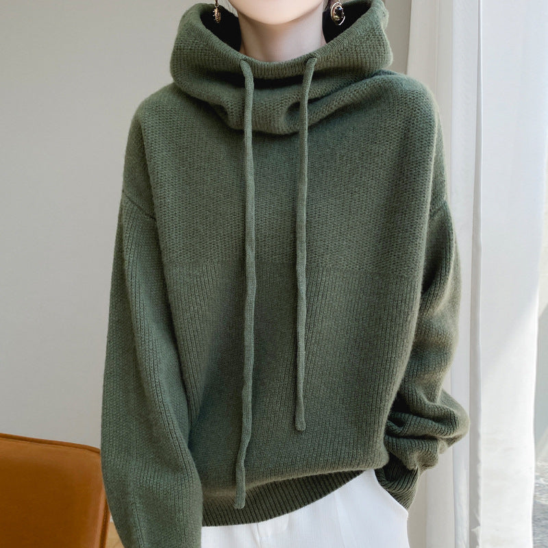 Idle Style Cashmere Knitted Sweater Skin-friendly Thermal Head Cover Top Saor Style