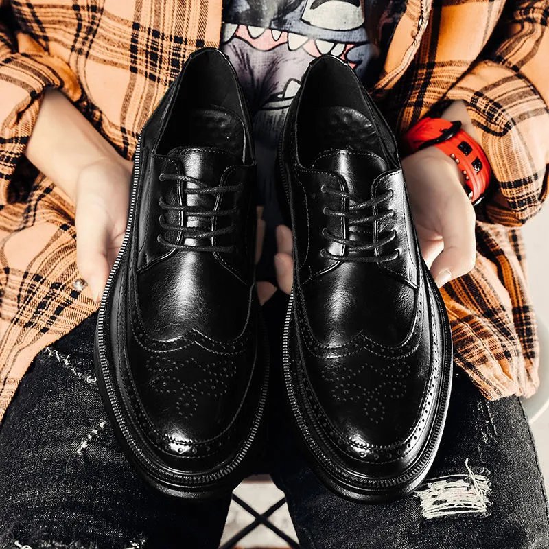 Mens Business Casual Korean Style Trendy British Mens Shoes Saor Style