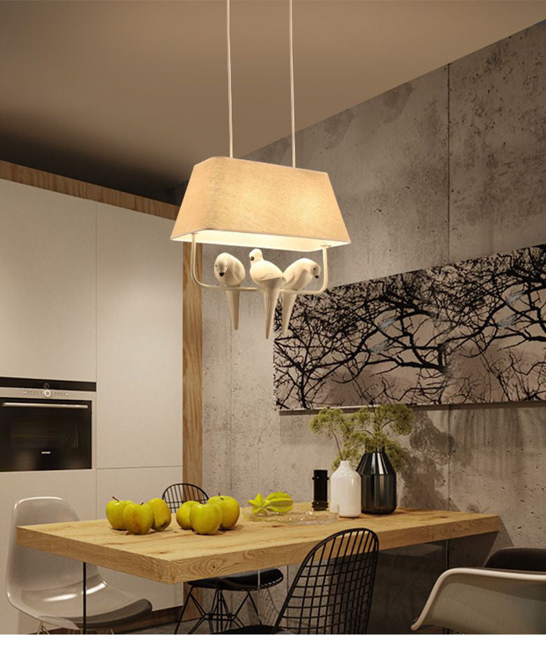 Creative Nordic Simple Bird Decorative Fabric Chandelier Saor Style