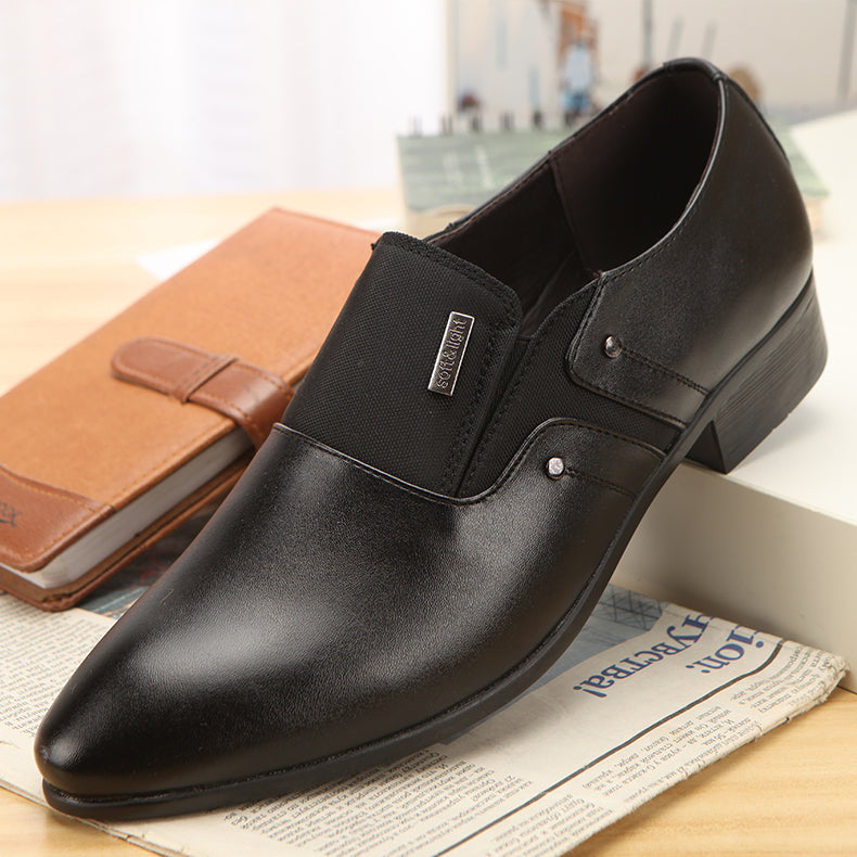 Mens Fashion Casual Pointed Toe Leather Shoes Saor Style
