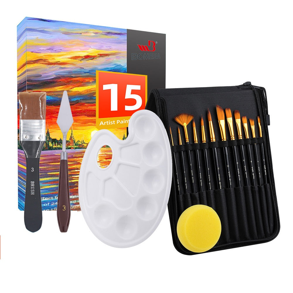 Black Rod Canvas Bag With Scraper Brush Art Supplies Set GND Products