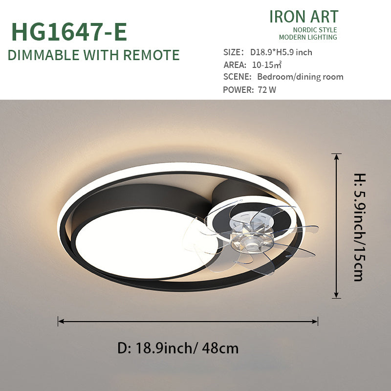 Nordic Light Luxury Simple Atmospheric Suction Fan Lamp GND Products