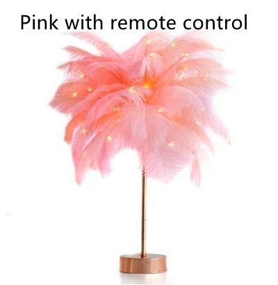 Feather Lamp Nordic Desk Lamp European-Style Bedroom Bedside Feather Table Lamp Night Light Table Lamp Decoration Modern GND Products