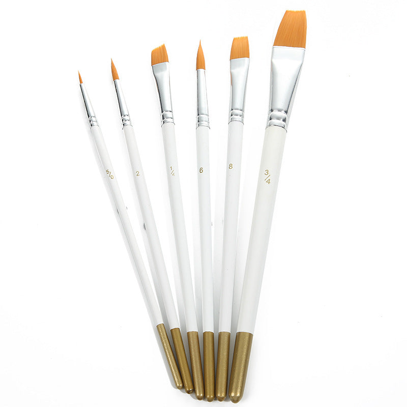 Art Supplies Acrylic Oil Painting Golden Tube White Rod Brush Set GND Products