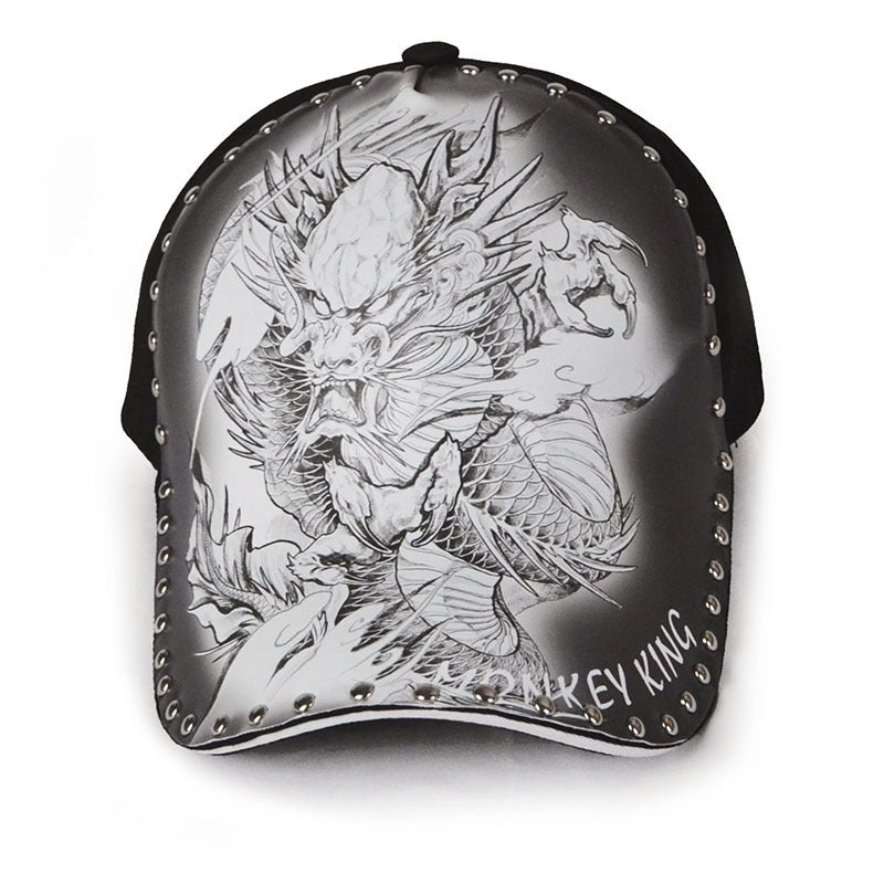 Stylish Print Dragon Sun-poof Peaked Cap