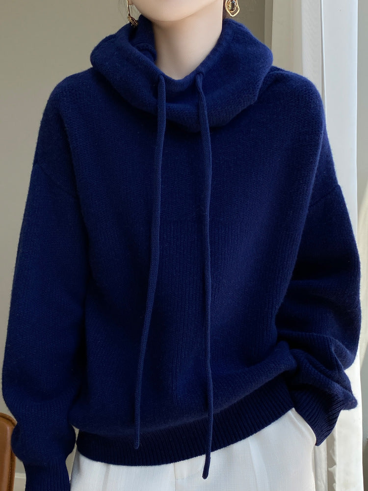 Idle Style Cashmere Knitted Sweater Skin-friendly Thermal Head Cover Top Saor Style