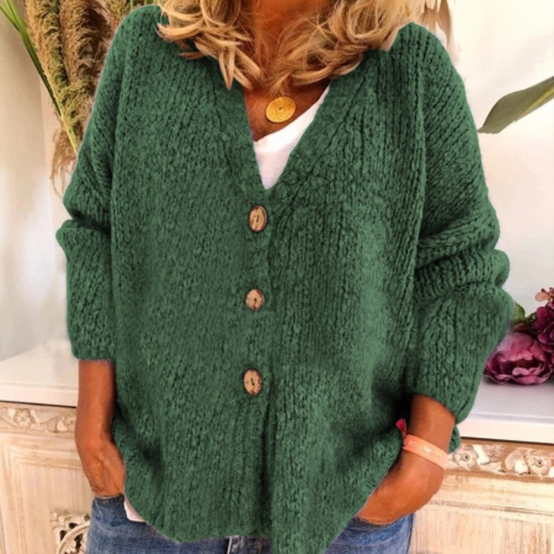 Knitted Cardigan Sweater With Three Buttons Saor Style