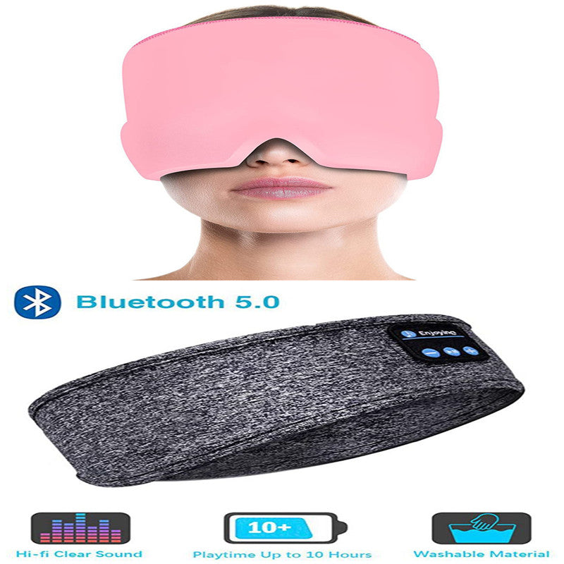 Wireless Bluetooth Sleeping Headphones Headband Thin Soft Elastic Comfortable Music Ear Phones Eye Mask For Side Sleeper Sports GND Products