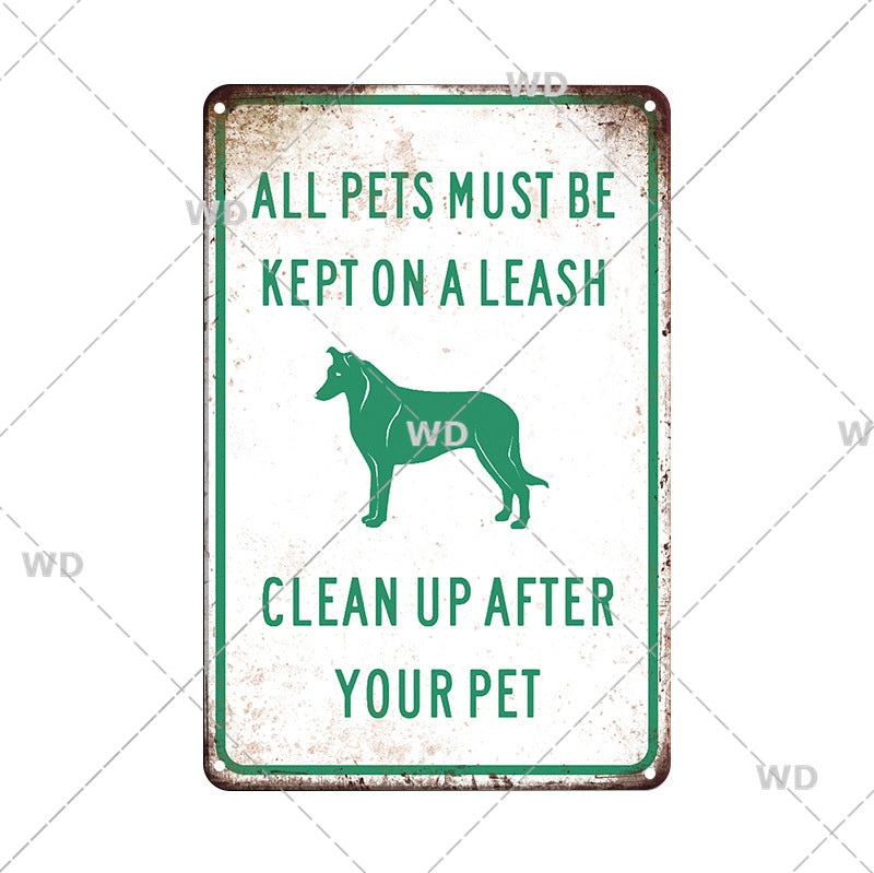Warning Poster Danger Vintage Tin Signs Beware Of Animal Saor Style