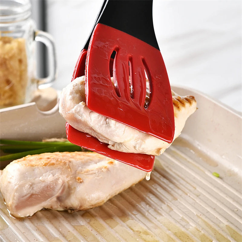 3 In 1 Frying Spatula Clip Silicone Food Clip Frying Steak Pancakes Shovel Slotted Turners Kitchen Tools Cooking Utensils Kitchen Gadgets GND Products