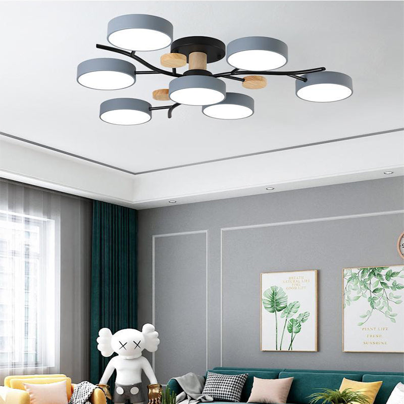 Nordic Simple Log Macaron Living Room LED Ceiling Light GND Products