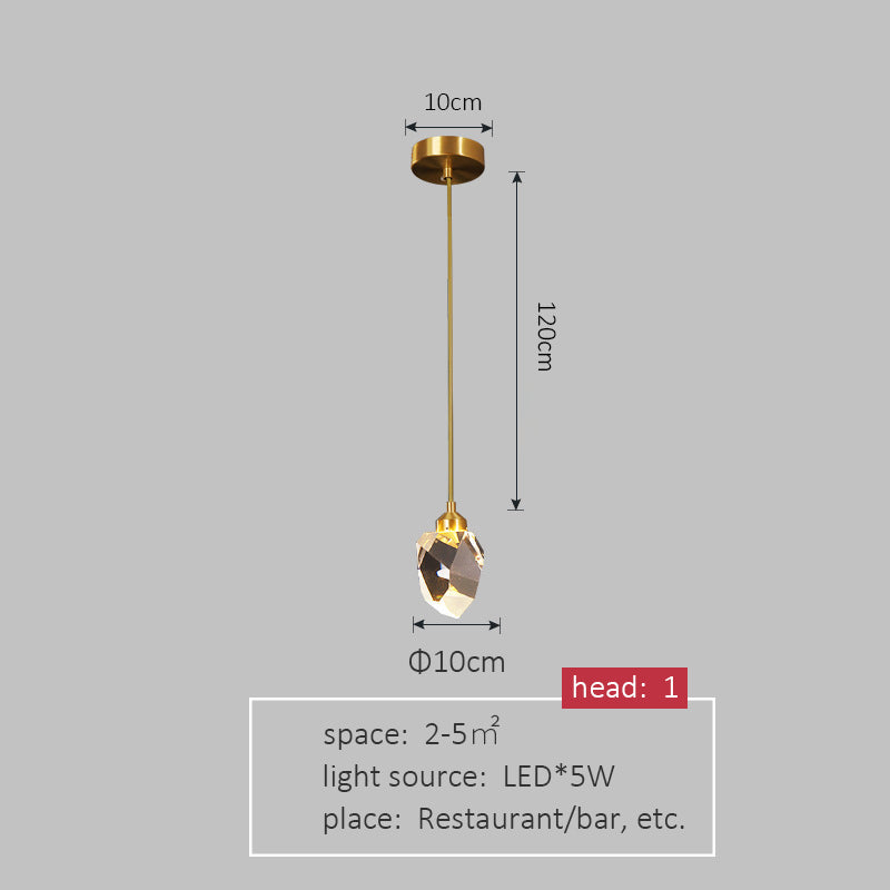 Restaurant Full Copper Crystal Chandelier