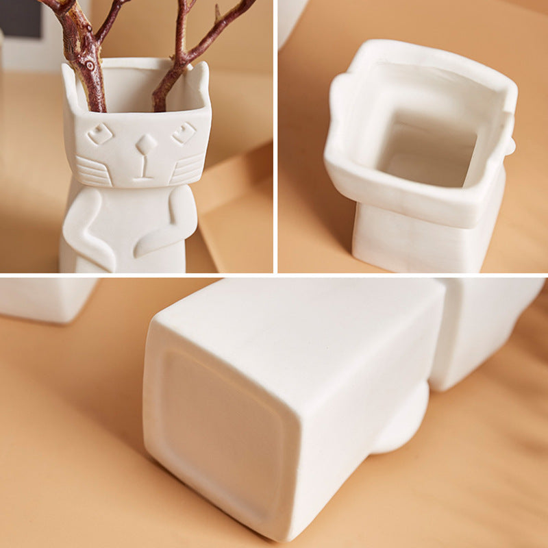 Nordic Style White Ceramic Vase Decoration Saor Style