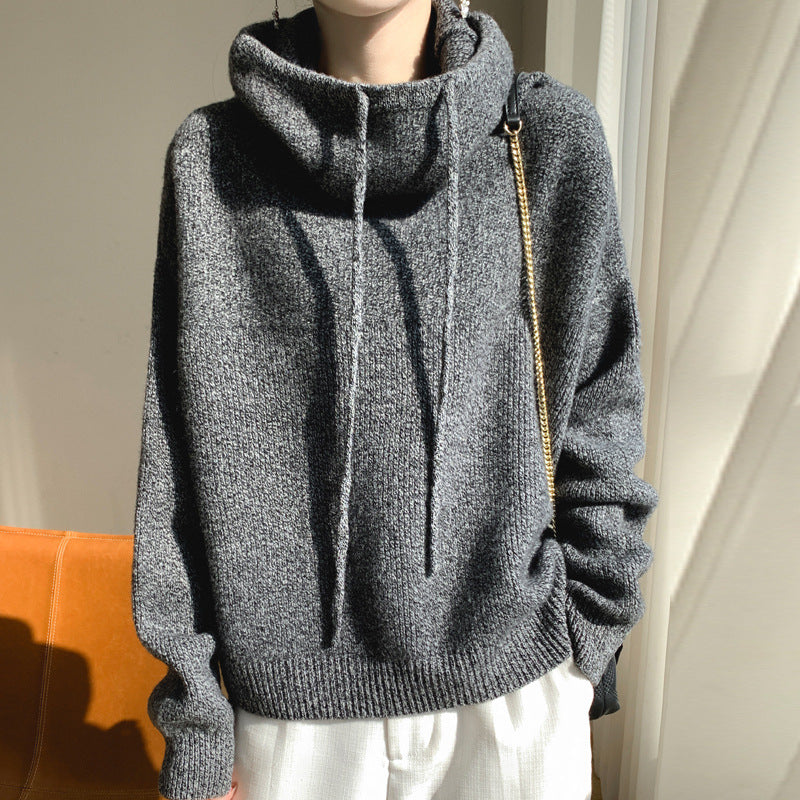 Idle Style Cashmere Knitted Sweater Skin-friendly Thermal Head Cover Top Saor Style