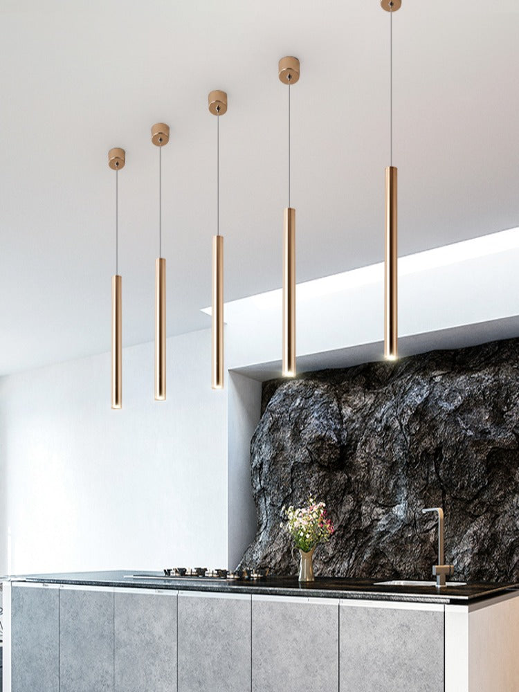 French Gold Long Cylindrical Chandelier GND Products
