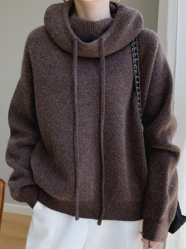 Idle Style Cashmere Knitted Sweater Skin-friendly Thermal Head Cover Top Saor Style