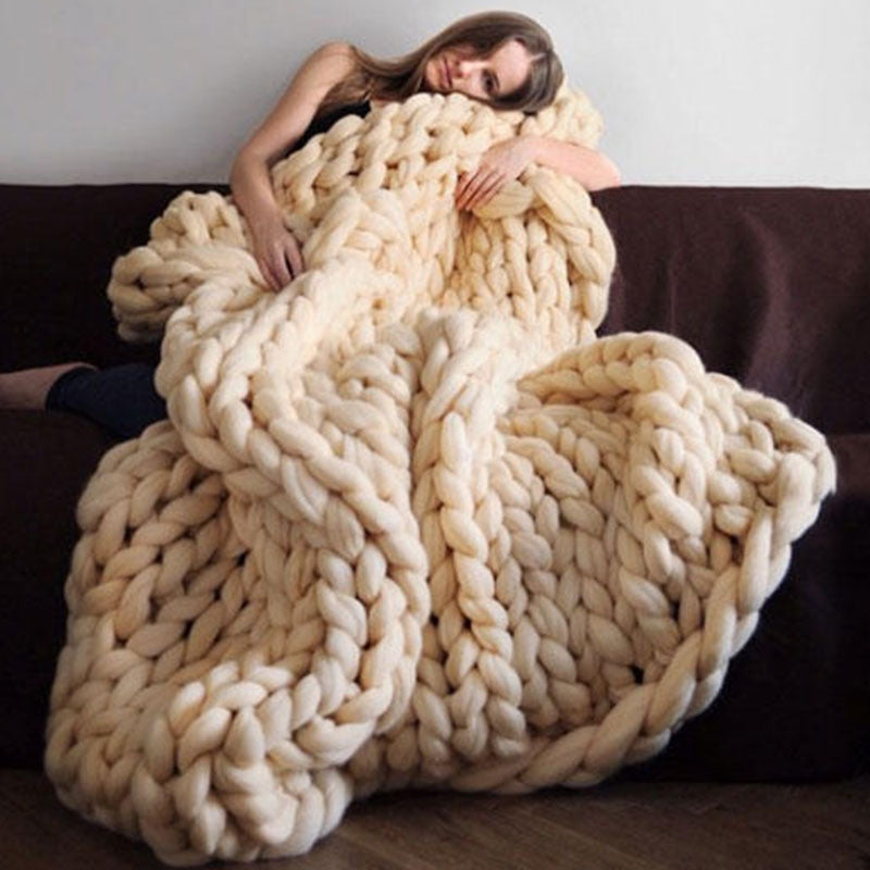 Nordic Thick Wool Hand-woven Blanket Saor Style
