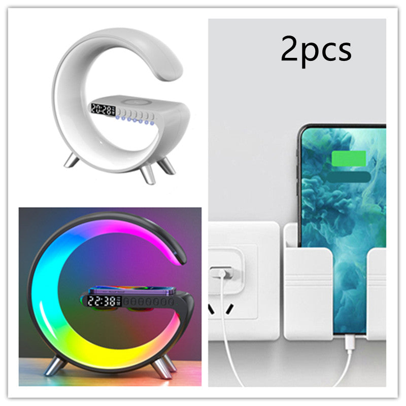 New Intelligent G Shaped LED Lamp Bluetooth Speake Wireless Charger Atmosphere Lamp App Control For Bedroom Home Decor GND Products