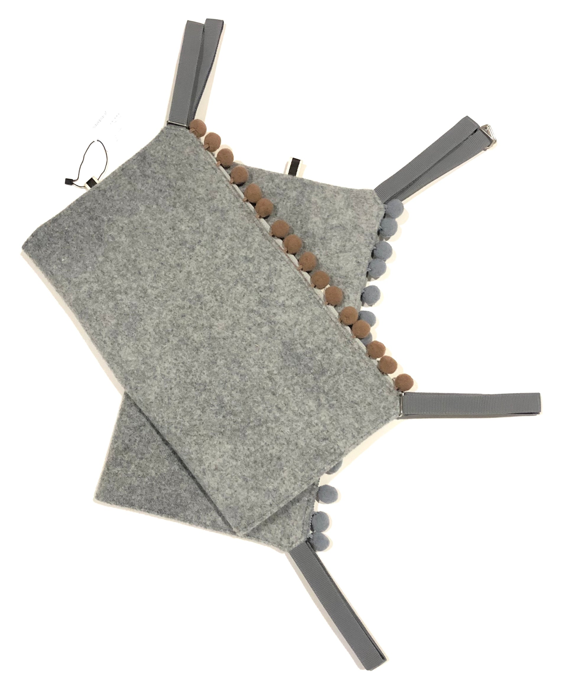 WARM MIST Saveplace® chair/table hammock with pom poms Grey Chaos