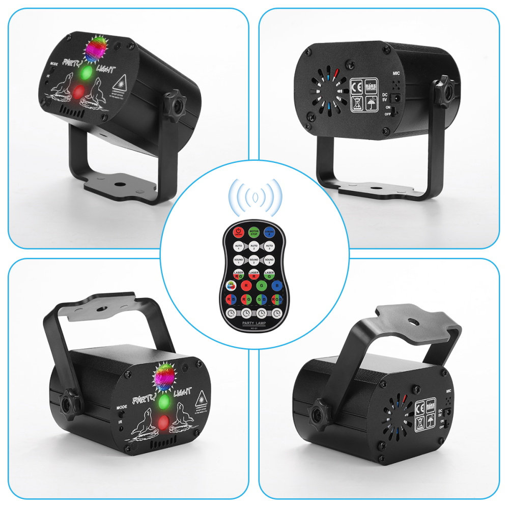 Mini RGB Disco Light LED Laser Stage Projector Teal Simba