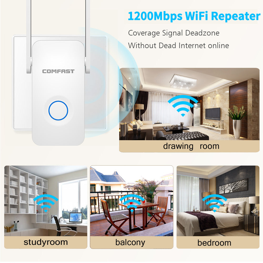 1200Mbps Extender Antenna Router Booster  WiFi Extender Repeater Teal Simba