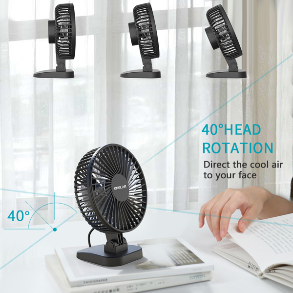 3 Speeds Mini Portable USB Desk Fan Lilac Milo