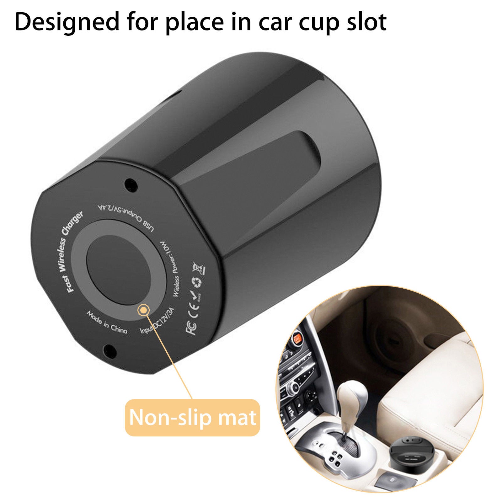 Wireless Car Charger Cup Holder Teal Simba