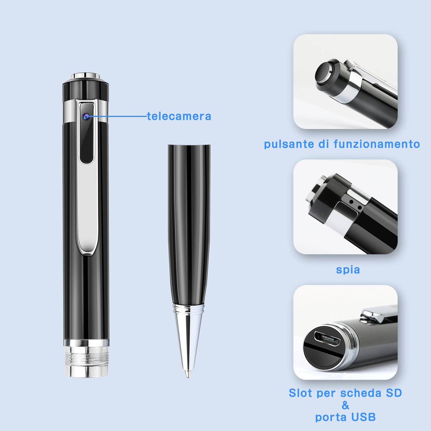 A 1080P HD Mini Camcorder Sports DV DVR Camcorder Hidden Camera Pen Teal Simba
