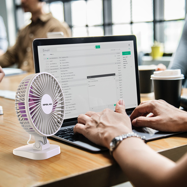 3 Speeds Mini Portable USB Desk Fan Lilac Milo