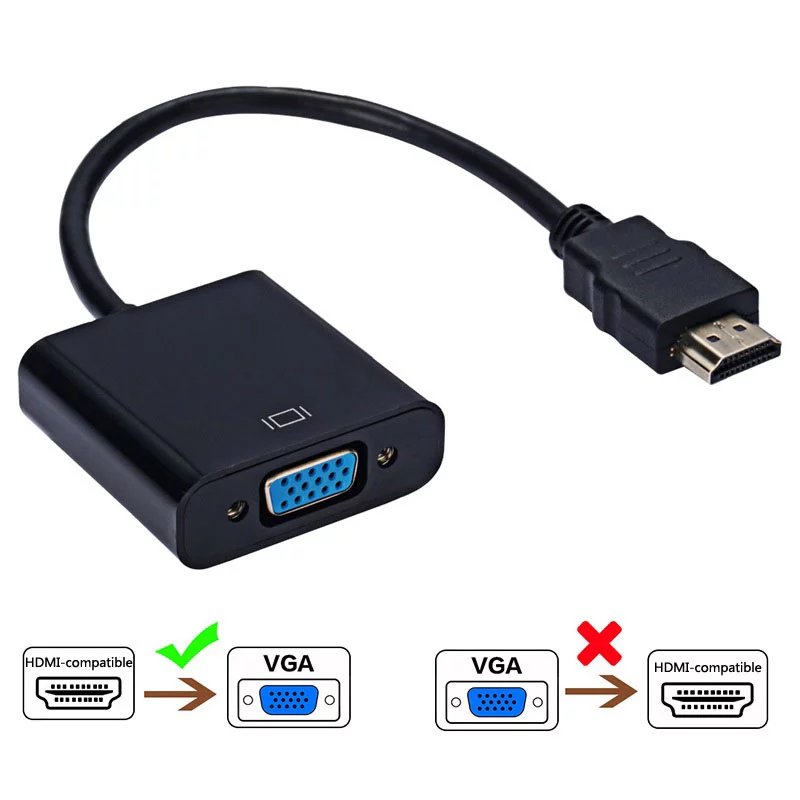 A 1080P HDMI-compatible to VGA Adapter For Xbox PS4 PC Lilac Milo