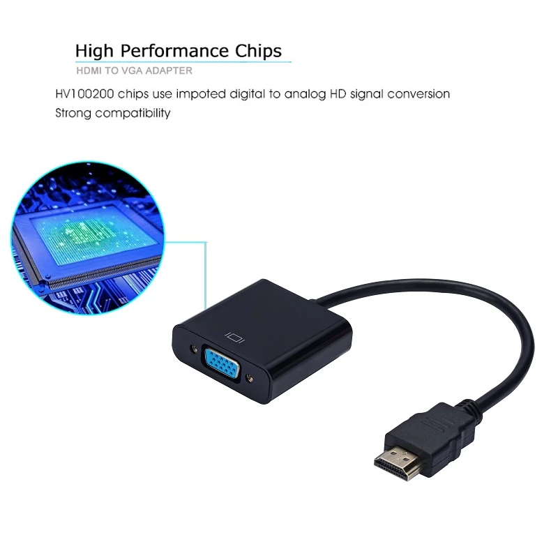 A 1080P HDMI-compatible to VGA Adapter For Xbox PS4 PC Lilac Milo